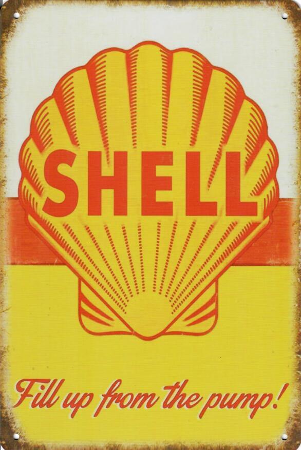 Shell Fill up from the pump  - Old-Signs.co.uk
